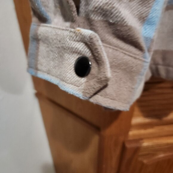 HFX Flannel Shirt Jacket Women's XL Plaid Brown Neutral Relaxed Fit Warm Shell - Picture 11 of 11